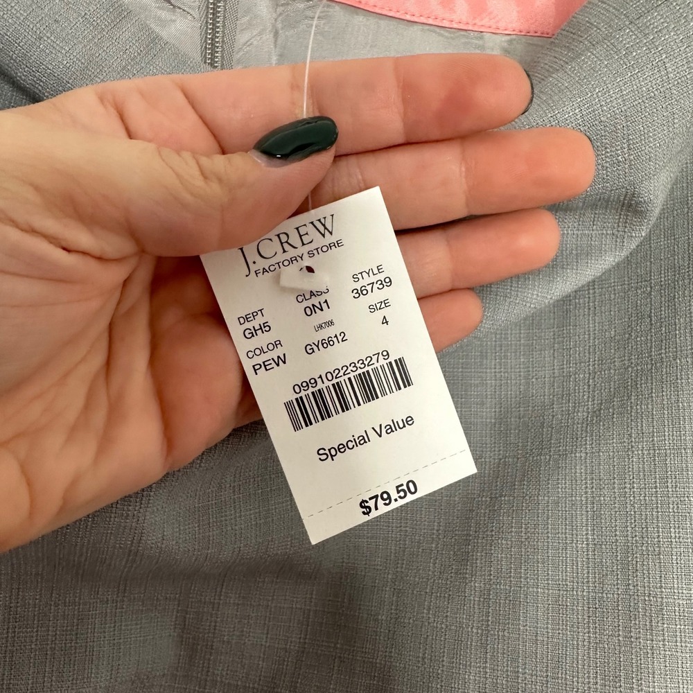 J. Crew‎ Women's Deadstock Gray Pencil Skirt 4 Business Casual Work Career NWT - Picture 5 of 6